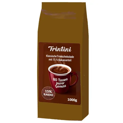 Produktbild von Trintini Trinkschokolade mit 15% Kakao 1000g