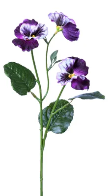 Produktbild von Künstliches Stiefmütterchen mit 3 Blüten ca. 46cm Veilchen. Lila
