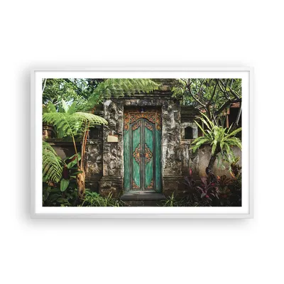 Produktbild von Gerahmtes Poster - Weißer Rahmen - Tor Tür Grün - 91,5x61 cm - Wand Bild - Wanddeko - Wandbilder - Kunstposter - Wandposter - Bilderrahmen - Bilder - Kunstdruck - Wanddekoration - P2WAA91x61-5078