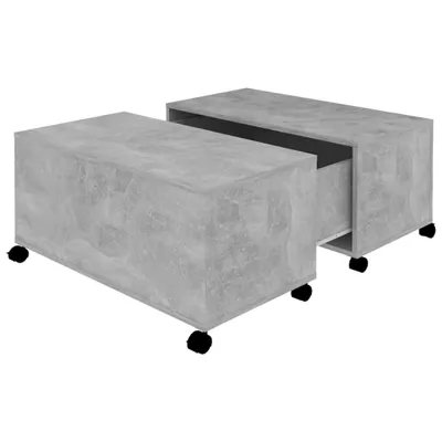 Image de vidaXL Table basse gris béton 75x75x38 cm Bois composite