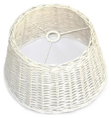 Zdjęcie produktu dla Abażur z wikliny, kolor biały, wymiary: 35x46 cm, wysokość: 27 cm