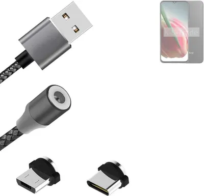Produktbild von K-S-Trade Hochwertiges Magnet-Lade-kabel Sync-Kabel Daten-Kabel für FreeYond F9 mit USB-Typ-C-Anschluss und Micro-USB-Anschluss 2A bis zu 480mbps