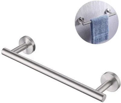 Produktbild von Handtuchhalter Wand, aus gebürstetem Edelstahl, Wandmontage, Bad und Küche