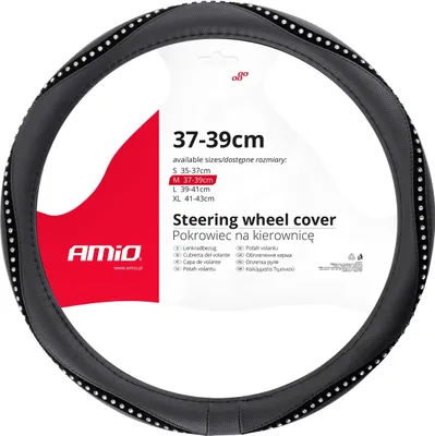 Produktbild von AMiO 02807 SWC-34 Lenkradbezug Ø37-39cm Schwarz Lenkradhülle
