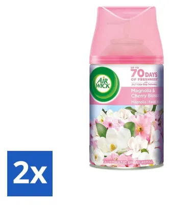 Immagine prodotto di Air Wick - Ricarica per deodorante per ambienti - Magnolia e fiori di ciliegio - Spray automatico - 250 ml - Confezione Value Pack - 2 pezzi