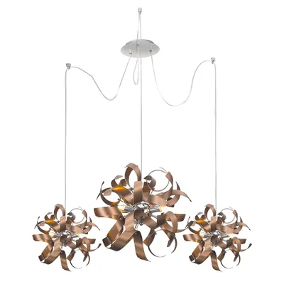 Produktbild von Hängeleuchte RIBBON 3xG9/33W, Kupfer satiniert, Ø: 60 H: 170cm, dimmbar