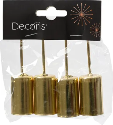 Produktbild von Kerzenhalter zum Stecken 2,3 x 9,2cm Eisen 4er Set Gold