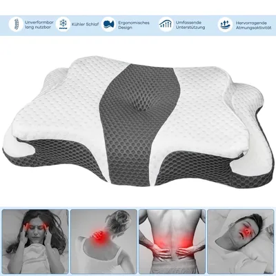 Produktbild von Memory Foam Kissen Ergonomisches Nackenkissen Kopfkissen Seitenschläferkissen