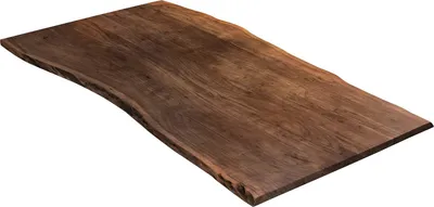 Produktbild von Tischplatte 260x100 cm, nussbaumfarben, Akazie massiv, 35 mm, stilvolle Baumkanten-Platte, pflegeleichtes Unikat