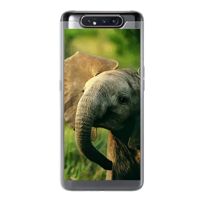 Produktbild von MuchoWow® Handyhülle Schutzhülle Hülle für Samsung Galaxy A80 Elefant - Grün - Tiere - Natur Silikon Softcase Handy Hülle - Schutzdeckel