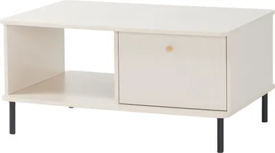 Produktbild von Wohnzimmer Couchtisch in sandbeige, Schublade & einem offenen Fach - GORICA-133