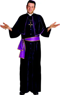 Produktbild von Kardinal Kostüm Priester schwarz-lila