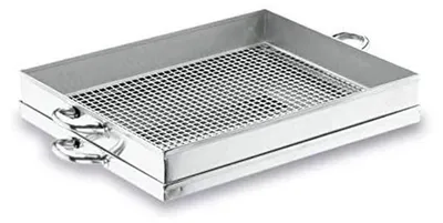 Servierplatte 60 cm, Edelstahl, rechteckig, silber