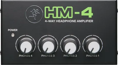A front view of a Mackie HM-4 4-way headphone amplifier.