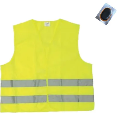 Produktbild von Reflex Sicherheitsweste Warnweste EN1150 + EN471 Größe L, Neongelb inkl. Schlauchflicken