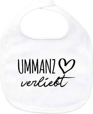 Produktbild von Huuraa Baby Lätzchen Ummanz verliebt White Klettverschluss  Baumwolle Latz Geschenkidee