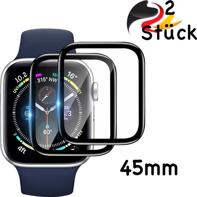 Produktbild von 2x 3D Displayschutz für Apple Watch Series 7 8 SE SE2 2022 45MM - Panzerfolie Acryl Ceramic Glas Schutzglas Schutzfolie Panzerglas Panzerfolie
