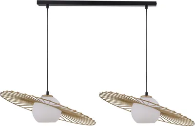 Immagine prodotto di Lampada a sospensione industriale minimalista oro doppio vetro decorativo bianco Sol 2xE27 15W Sigma Lighting
