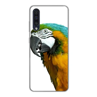 Produktbild von MuchoWow® Handyhülle Schutzhülle Hülle für Samsung Galaxy A30s Papagei - Vogel - Federn - Porträt Silikon Softcase Handy Hülle - Karteninhaber