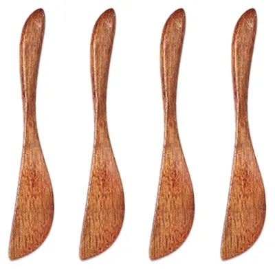 4 Buttermesser aus Holz, 15 cm, für Butter & Marmelade