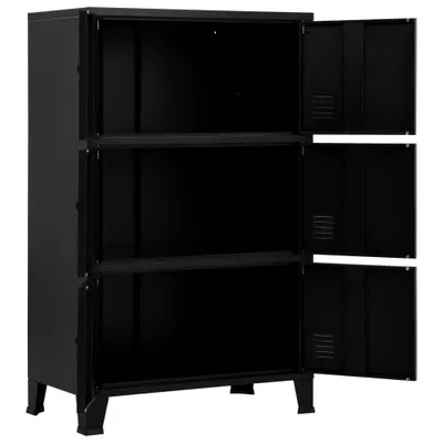 Produktbild von " " Lagerschrank Industrial Schwarz 75x40x120 cm Stahl NeuMöbel 1548182
