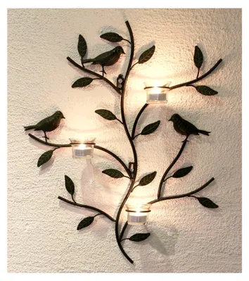 Produktbild von Wandteelichthalter Teelichthalter Metall 57 cm Wandleuchter Kerzenhalter