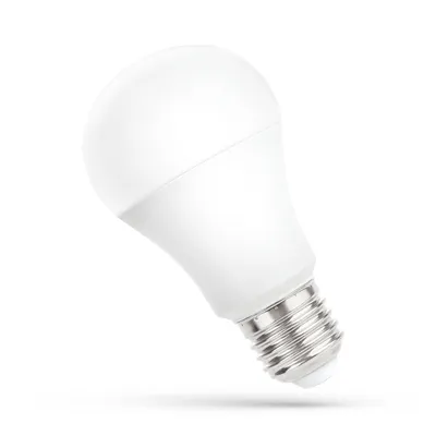 A white LED light bulb is shown against a white background.
