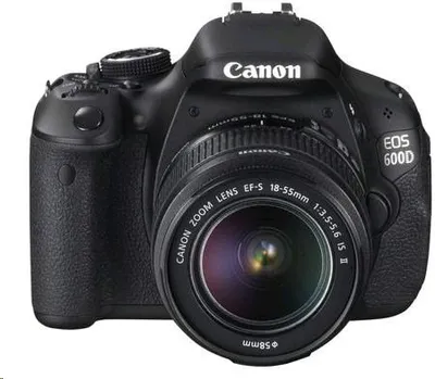 Produktbild von Canon 600D + EF-S 18-55mm EOS, 18 MP, SLR Kit, CMOS, 18 - 55 mm, 11/9, 58 mm