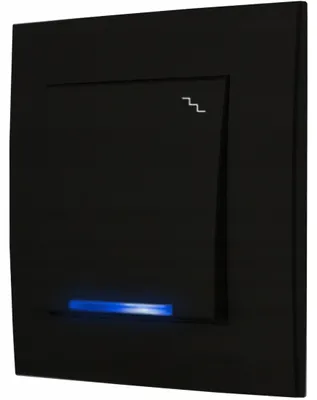 Produktbild von Ospel Szafir Schalter mit blauer Beleuchtung, schwarz