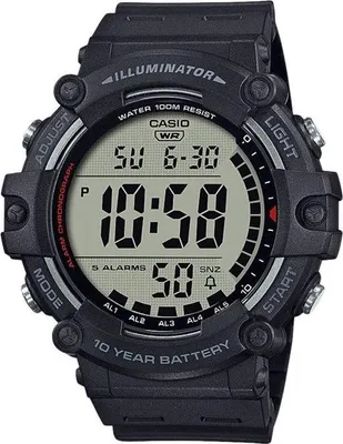 Obrázok produktu pre Multifunkčné športové hodinky CASIO, čierne, vodotesné do 100 m, stopky, automatický kalendár