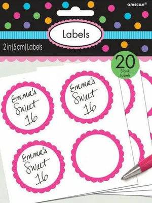 Produktbild von 20 selbstklebende Etiketten mit Blütenrand rosa