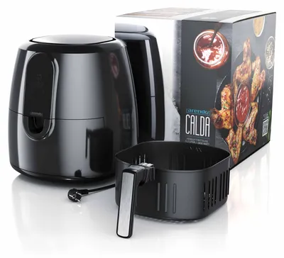 Produktbild von Arendo Heißluftfritteuse 1800 W, XXL Fritteuse ohne Öl, 5,2L, Heissluftfritteuse, Airfryer, CALDA, Schwarz