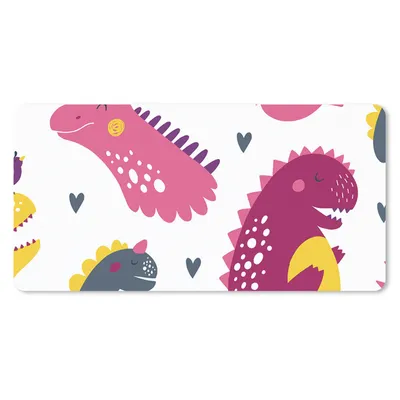 Produktbild von MuchoWow® Schreibtischunterlage Dino - Muster - Kind - Rosa - Mädchen 80x40 cm - XXL Mauspad - Gaming Mauspad
