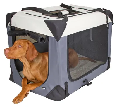 Produktbild von Kerbl Pet Transportbox Journey, 70x52x52 cm, grau/beige