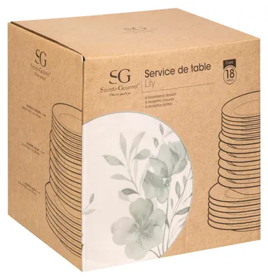 Obrázek produktu pro Porcelánová jídelní sada LILY pro 6 osob, 18 dílů