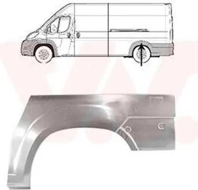 Produktbild von VAN WEZEL Seitenwand Reparaturblech für FIAT Ducato Kastenwagen (250, 290) Ducato Bus (250, 290) für CITROËN JUMPER Kasten passend für PEUGEOT