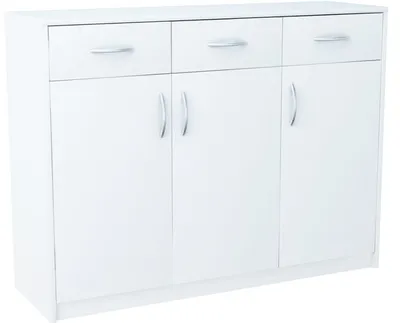 Produktbild von MATKAM Kommode 3D3S B110 x H85 x T35 cm Sideboard mit 3 Schubladen und 3 Türen (Weiß)