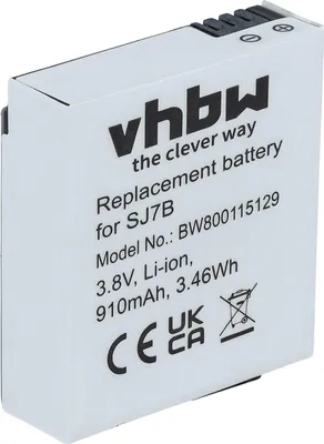 Produktbild von vhbw Akku Ersatz für SJCam SJ7B für Videokamera Camcorder (910 mAh, 3,8 V, Li-Ion)