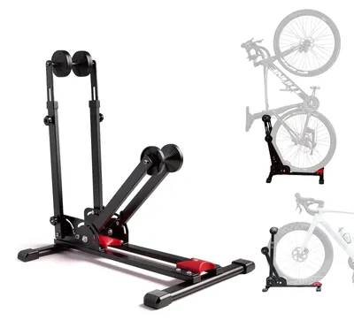 Obrázok produktu pre Profesionálny stojan na bicykle, vhodný pre horské bicykle a pretekárske bicykle – skladací a úsporný z hľadiska miesta