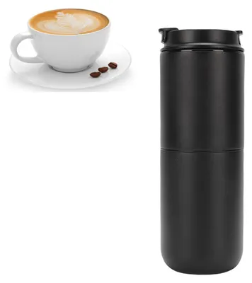 Kaffeemaschine mit Mahlwerk, 350 ml, kabellos, schwarz