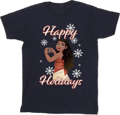 Produktbild von Moana - "Happy Holidays" T-Shirt für Mädchen BI54749 (116) (Dunkles Marineblau)