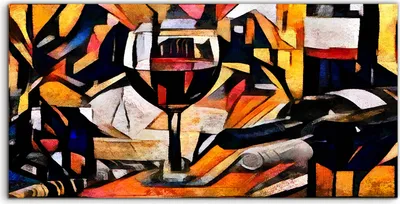 Produktbild von Coloray Acrylbild 140x70  Wandbild Acrylbilder Foto Weinthemen im Stil des Kubismus