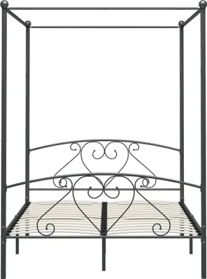 Produktbild von "2026 Aktion"Himmelbett-Gestell - CLORIS - Doppelbett - Robust und langlebig - Grau Metall 160 x 200 cm - Einfache Montage -   - NeuMöbel5610615
