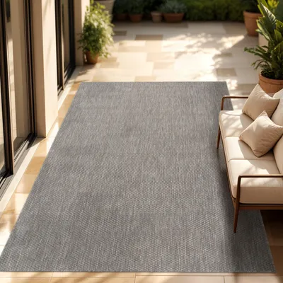Produktbild von In- & Outdoor Teppich Flachgewebe einfarbig modern wetterfest für Terrasse Küche Grösse 200x280 cm