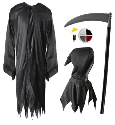 Grim Reaper Kostüm Set für Kinder, XL (12-14 J.)