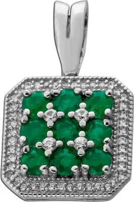 Produktbild von Topas Anhänger Silber 925 grüne Smaragde 0.80ct weiße Topase 0.24ct