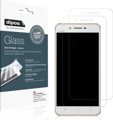 Produktbild von 2x Schutzfolie für Vivo X6A matt - Anti-Shock 9H Folie dipos Glass Kunststoffglas