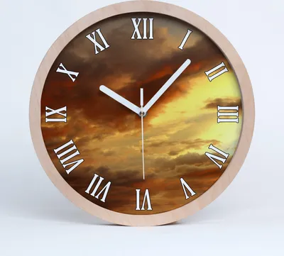 Produktbild von Holzuhr 20fi cm wanduhr - weiße Spitzen - Sonnenaufgang