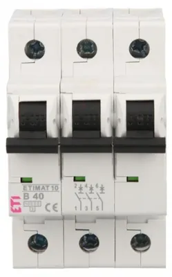 Zdjęcie produktu dla Wyłącznik 3P B 40A 10kA AC ETIMAT10 002125720