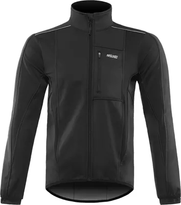 Produktbild von Fahrradjacken Fahrradbekleidung Radtrikot Winter Herbst Warmhalten winddicht wasserdicht Atmungsaktiv Radtrikot Herren Damen Schwarz Größe L